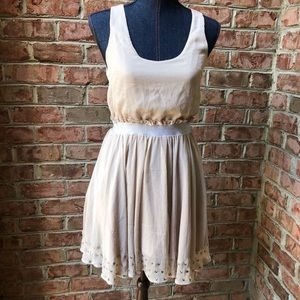 Lucca Couture beige silver sleeveless dress